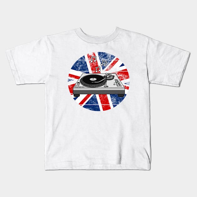 DJ Music Producer UK Flag Britain British Musician Kids T-Shirt by doodlerob